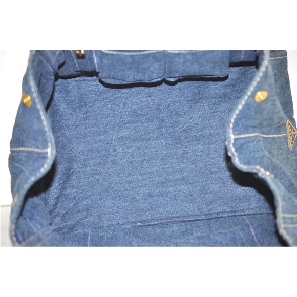 Authentic Prada Denim Blue Canapa Tote + Wallet! - Picture 12 of 13